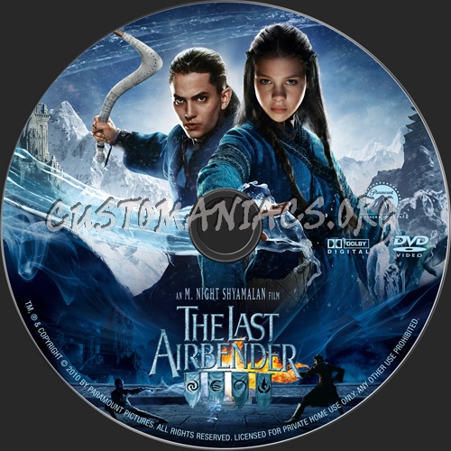 The Last Airbender dvd label