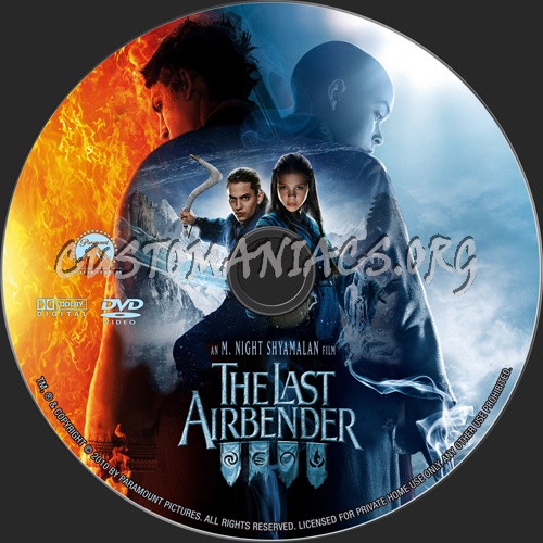 The Last Airbender dvd label