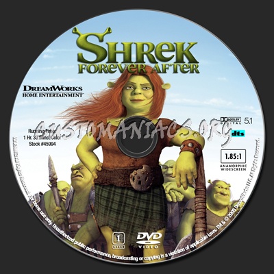 Shrek Forever After dvd label