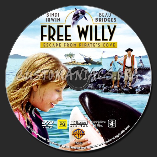 Free Willy - Escape From Pirates Cove dvd label