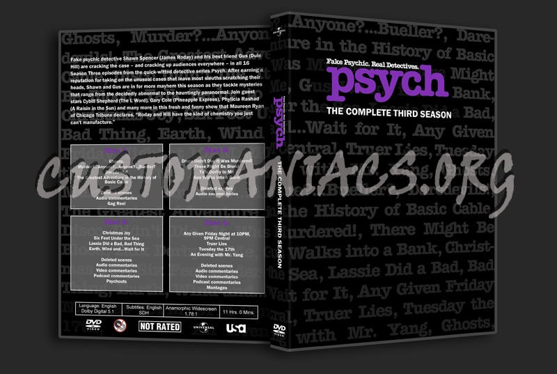 Psych 1 - 4 dvd cover