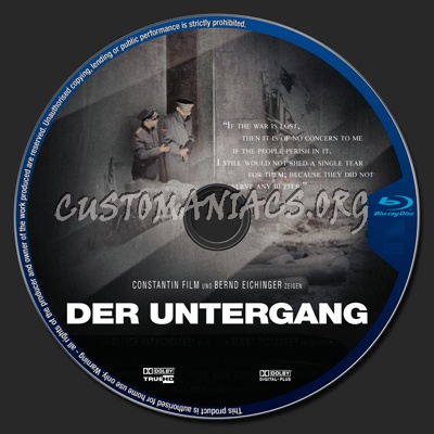 Der Untergang (Downfall) blu-ray label