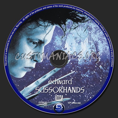 Edward Scissorhands blu-ray label