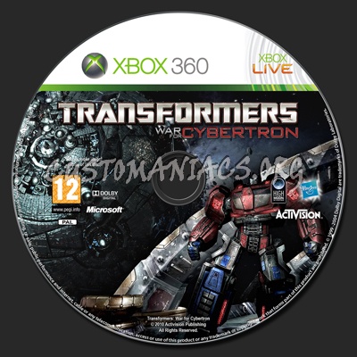 Transformers War for Cybertron dvd label