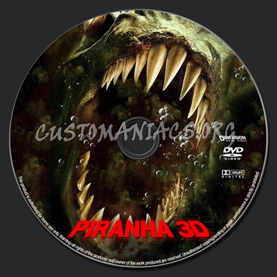 Piranha "3-D" dvd label