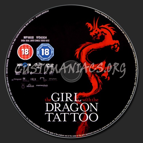 The Girl with the Dragon Tattoo dvd label