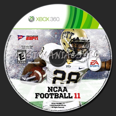 NCAA Football 11 dvd label