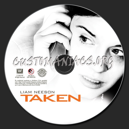 Taken dvd label