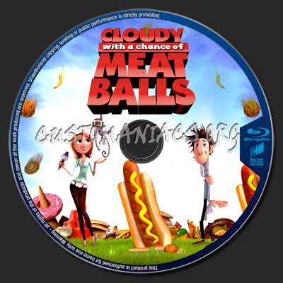 Cloudy with a Chance of Meat Balls blu-ray label