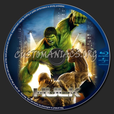 The Incredible Hulk blu-ray label