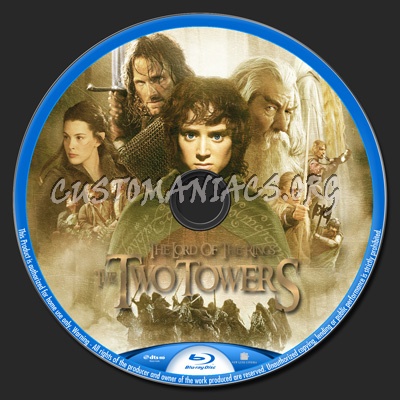 The Lord Of The Rings The Two Towers blu-ray label