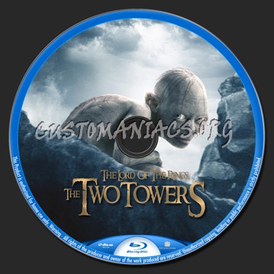 The Lord Of The Rings The Two Towers blu-ray label