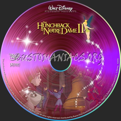 Hunchback of Notre Dame 2 dvd label