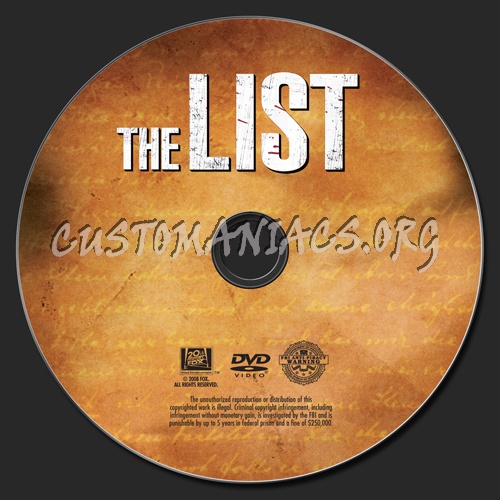 The List dvd label