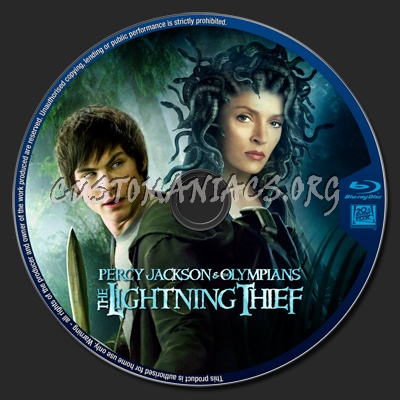 Percy Jackson and the olympians the lightning thief blu-ray label