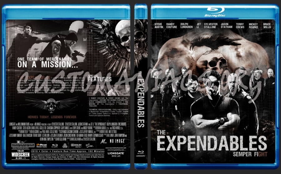 The Expendables blu-ray cover