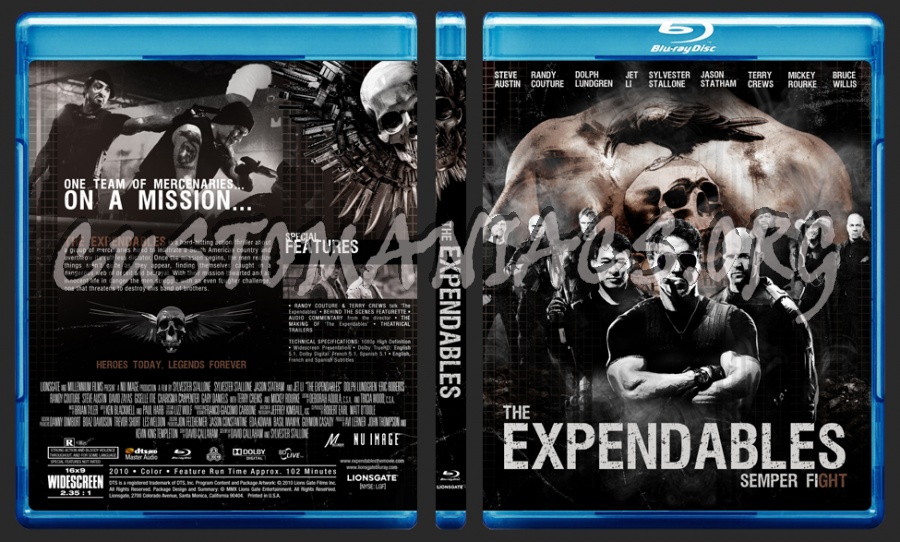 The Expendables blu-ray cover