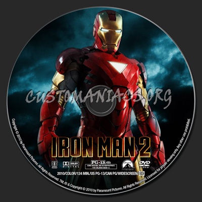 Iron Man 2 dvd label