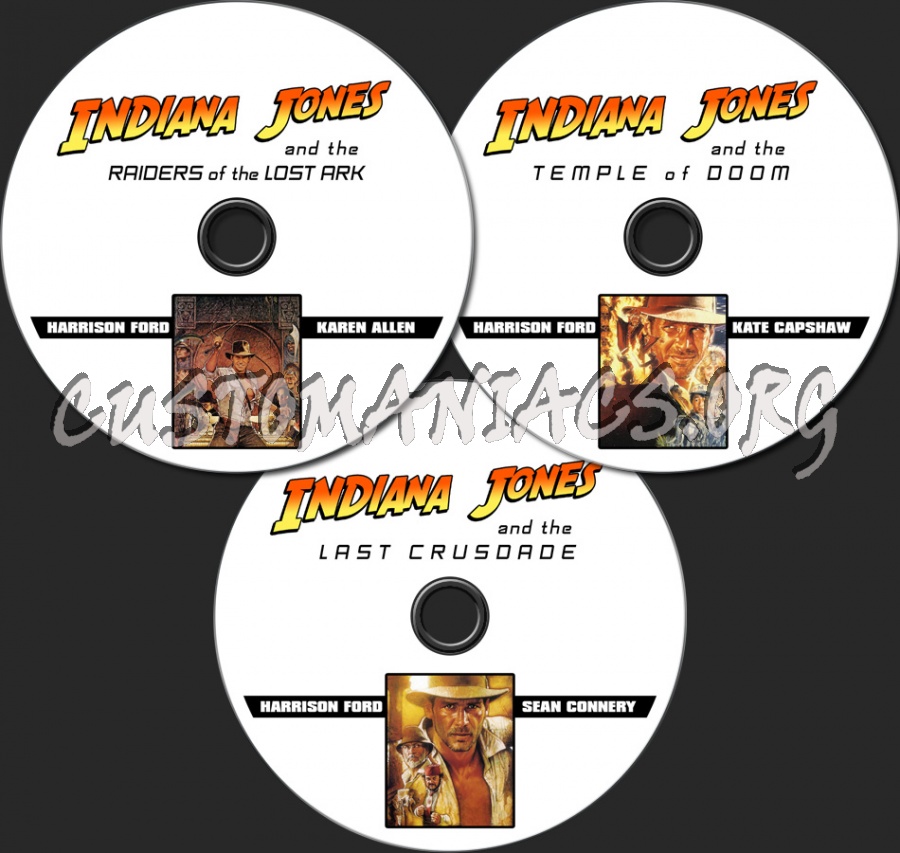 Indiana Jones 1-3 dvd label