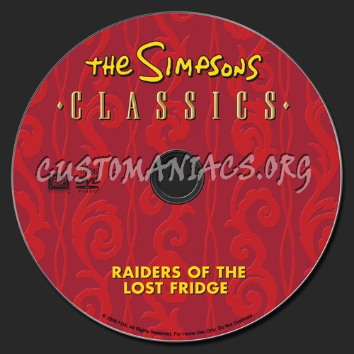 The Simpsons: Raiders of the Lost Fridge dvd label