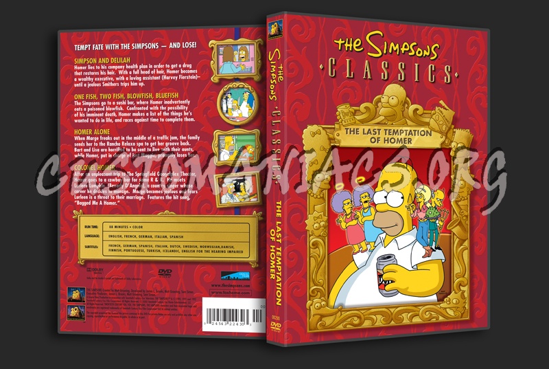 The Simpsons: The Last Temptation of Homer dvd cover