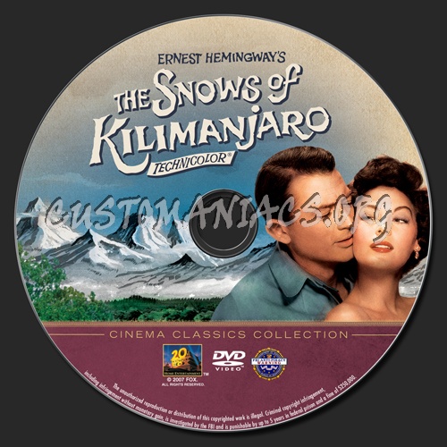 The Snows of Kilimanjaro dvd label