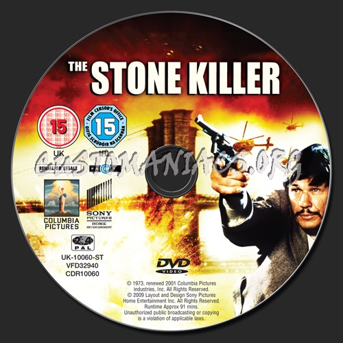 The Stone Killer dvd label