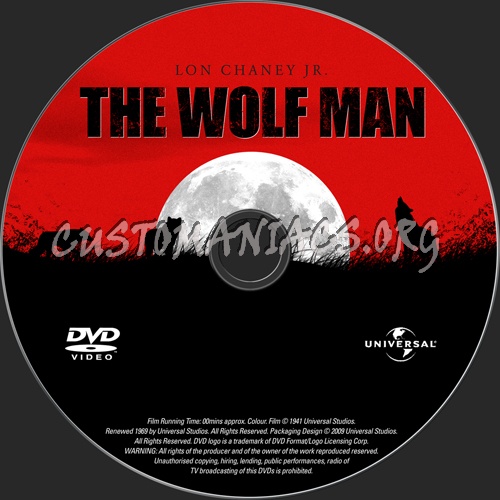 The Wolf Man dvd label