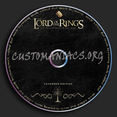 LOTR : The Fellowship of the Ring Extended dvd label