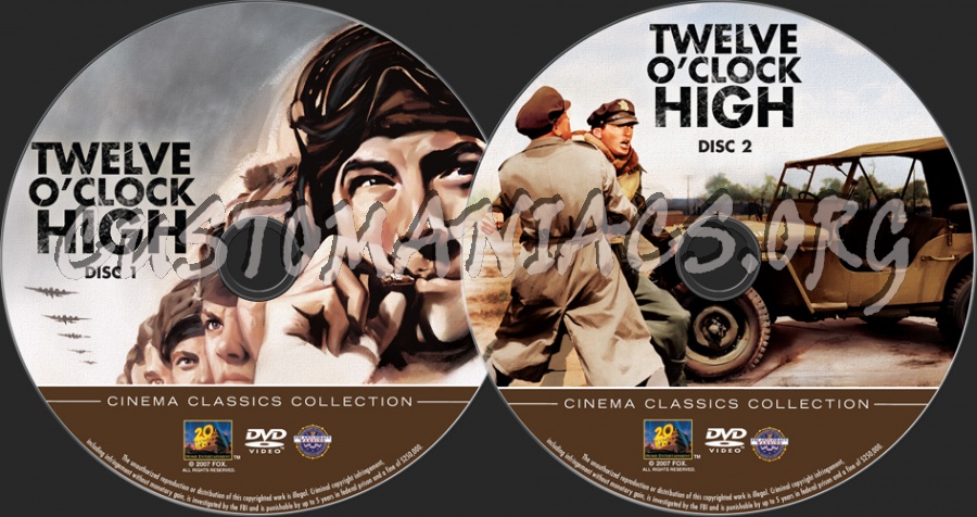 Twelve O'Clock High dvd label