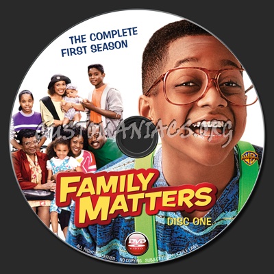 Family Matters : The Complete First Season dvd label