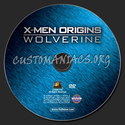 X-Men Origins Wolverine dvd label