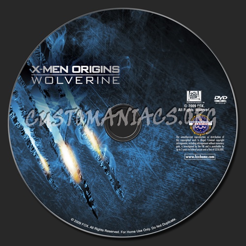 X-Men Origins Wolverine dvd label