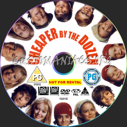 Cheaper By The Dozen dvd label