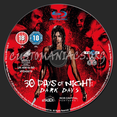 30 Days of Night: Dark Days blu-ray label