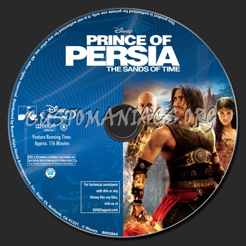 Prince of Persia: The Sands of Time blu-ray label