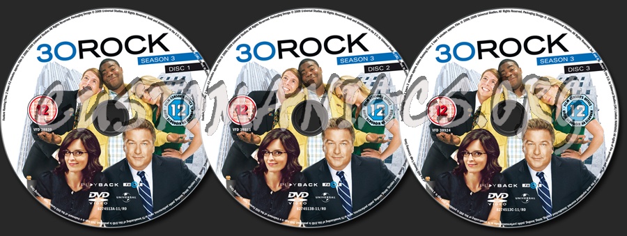 30 Rock Season 3 dvd label