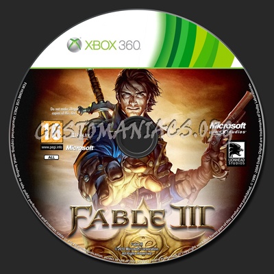 Fable III dvd label