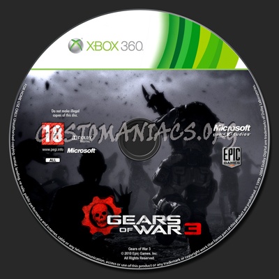 Gears of War 3 dvd label - DVD Covers & Labels by Customaniacs, id ...
