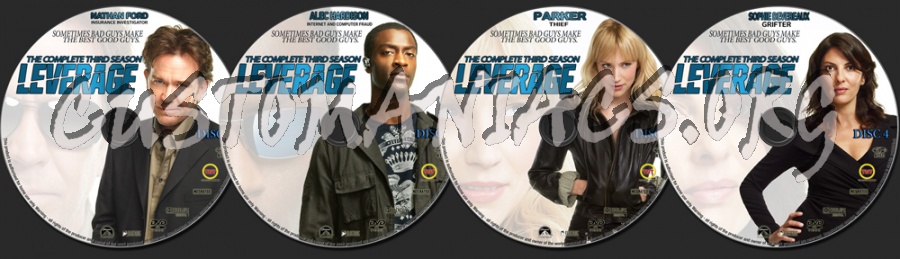 Leverage Third Season dvd label