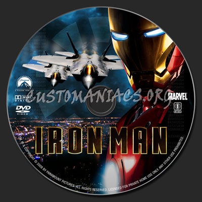 Iron Man dvd label