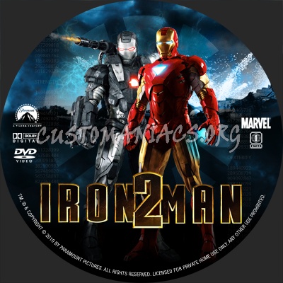 Iron Man 2 dvd label