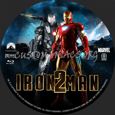 Iron Man 2 blu-ray label