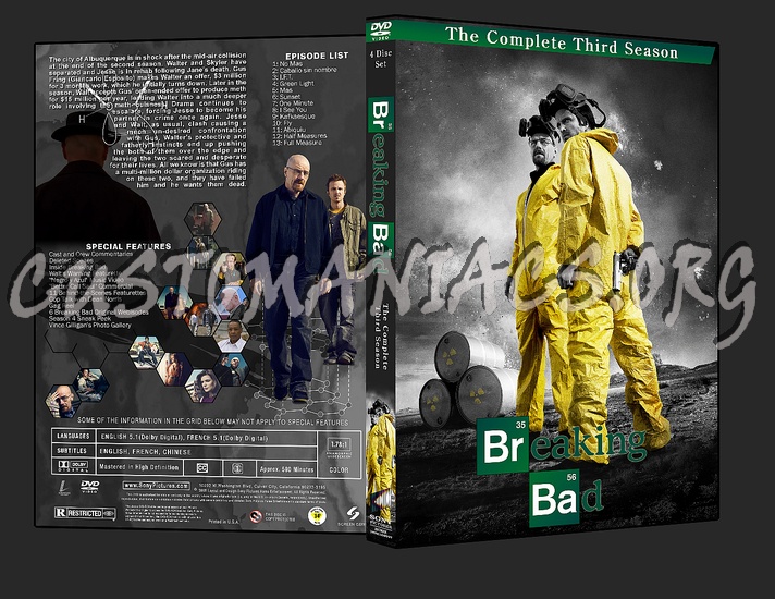 Breaking Bad Complete Seasons 1, 2 and 3 dvd cover