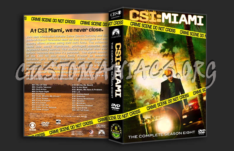 CSI: Miami - Season 8 dvd cover