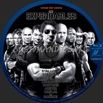 The Expendables blu-ray label