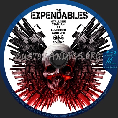 The Expendables blu-ray label