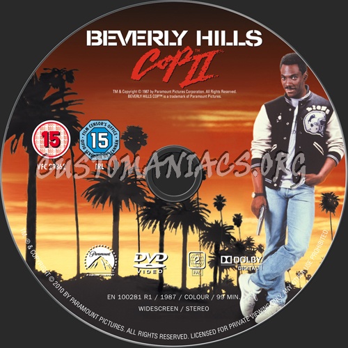 Beverly Hills Cop 2 dvd label