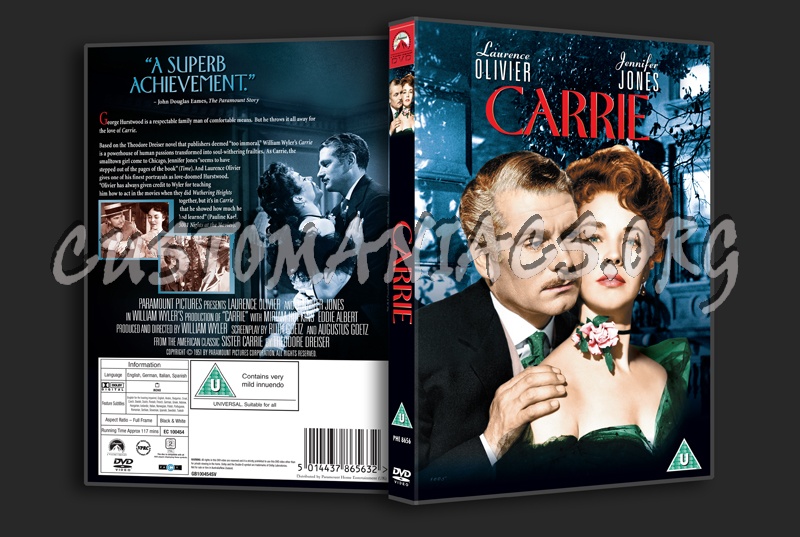 Carrie (1951) dvd cover