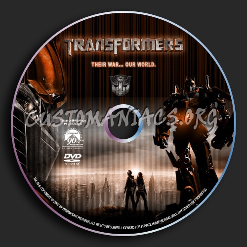 Transformers dvd label